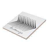 Abstracte halve-tooncirkel zigzag Chevrons Tegeltje (Zijkant)