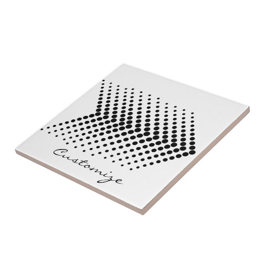 Abstracte halve-tooncirkel zigzag Chevrons Tegeltje (Zijkant)