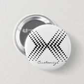 Abstracte halve-toonpulserende cirkel Zigzag Ronde Button 5,7 Cm (Voorkant /achterkant)