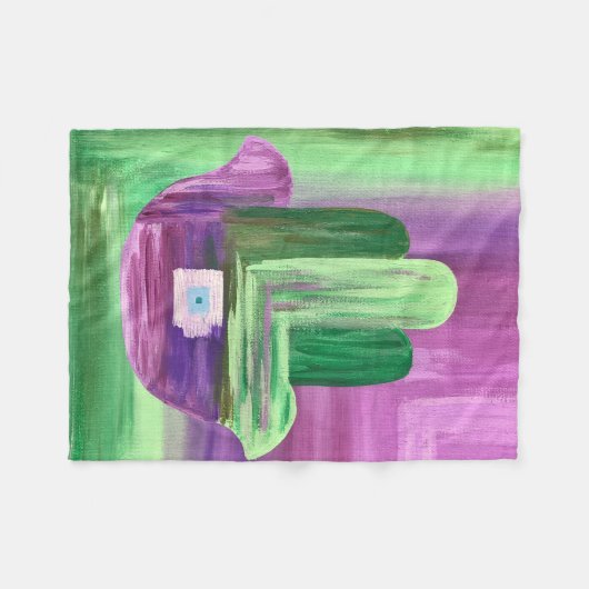 Abstracte Hamsa Fleece Deken (Voorkant (Horizontaal))