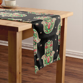 Abstracte Hamsa Lotus Flower Yoga Thed Pattern Lange Tafelloper