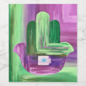 Abstracte Hamsa wijnlabels Wijn Etiket (Enkel label)