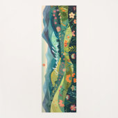 Abstracte Hand Drawing Mountains Bloemenmeditatie Yogamat (Voorkant)