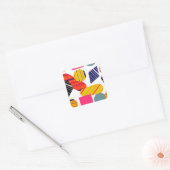Abstracte hand getekend, stijlvol patroon. vierkante sticker (Envelop)