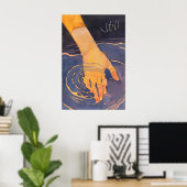 Abstracte hand water kunstprint kalmerende rimpel  poster (Thuiskantoor)