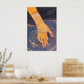 Abstracte hand water kunstprint kalmerende rimpel  poster (Keuken)