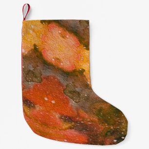 Abstracte handbeschilderde waterverf. Mooie achter Kleine Kerstsok