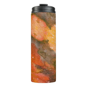 Abstracte handbeschilderde waterverf. Mooie achter Thermosbeker