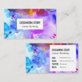 Abstracte handbeschilderde waterverf spetters visitekaartje (Voorkant / Achterkant)