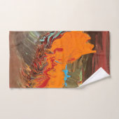 Abstracte handdoekset "Oranje barst" zwart Bad Handdoek (Handdoek)