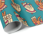 Abstracte handdrukkunst, vingerafdruk, handdruk cadeaupapier (Rol Hoek)