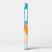 Abstracte handgemaakte textuur. Marbling blue en o Case-Mate iPhone Case (Achterkant / Links)