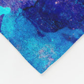 Abstracte handgemaakte textuur. Marbling blue en o Fleece Deken (Hoek)