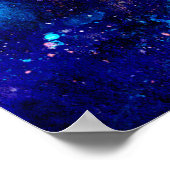 Abstracte handgemaakte textuur. Marbling blue en o Poster (Hoek)