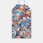 Abstracte handgetekende doedels cadeaulabel (Achterkant)