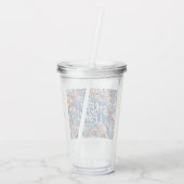 Abstracte handgetekende doodles acryl drinkbeker (Achterkant)