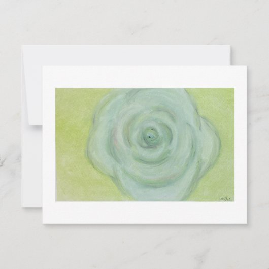 Abstracte handgetekende witte roos plat kaart (Voorkant)