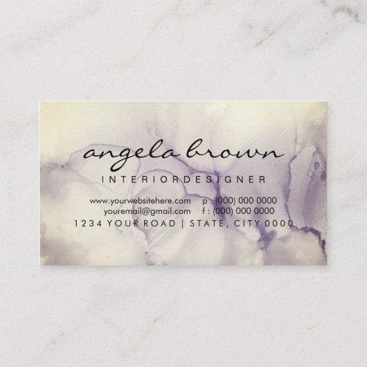 Abstracte handmatige natte Waterverf Ombre Splash Visitekaartje (Achterkant)