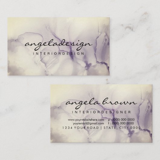 Abstracte handmatige natte Waterverf Ombre Splash Visitekaartje (Voorkant / Achterkant)