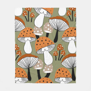Abstracte handtekening kleurrijke paddenstoelen he fleece deken