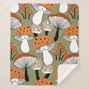 Abstracte handtekening kleurrijke paddenstoelen he sherpa deken