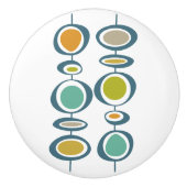 Abstracte hangende cirkels midden eeuw modern keramische knop (Voorkant)