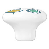 Abstracte hangende cirkels midden eeuw modern keramische knop (Zijkant)