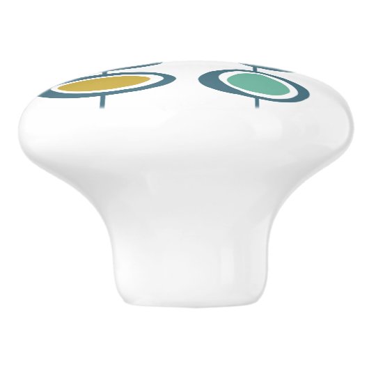 Abstracte hangende cirkels midden eeuw modern keramische knop (Zijkant)