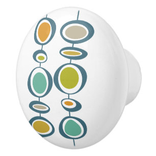 Abstracte hangende cirkels midden eeuw modern keramische knop