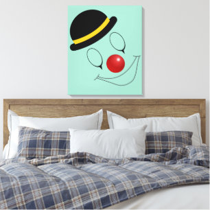 Abstracte Happy Face Clown-entertainer Canvas Afdruk