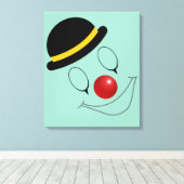 Abstracte Happy Face Clown-entertainer Canvas Afdruk (Insitu (Houten vloer))