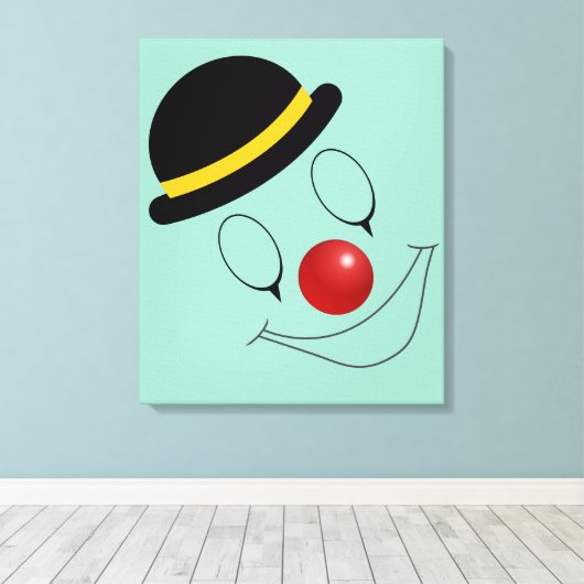 Abstracte Happy Face Clown-entertainer Canvas Afdruk (Insitu (Houten vloer))