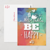 Abstracte Happy Floral Attitude Life Quote Briefkaart (Voorkant / Achterkant)