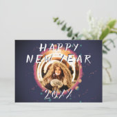 Abstracte Happy New Year 2023 Foto Feestdagenkaart (Staand voorkant)