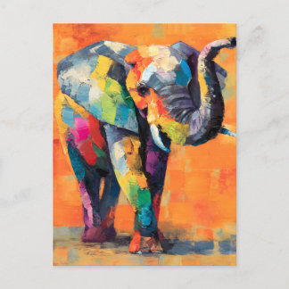 Abstracte Happy Rainbow Elephant Aankondigingskaart
