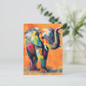 Abstracte Happy Rainbow Elephant Aankondigingskaart (Staand voorkant)