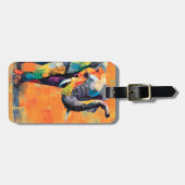 Abstracte Happy Rainbow Elephant Bagagelabel (Voorkant horizontaal)