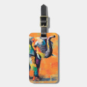 Abstracte Happy Rainbow Elephant Bagagelabel (Voorkant verticaal)