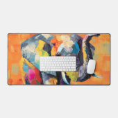 Abstracte Happy Rainbow Elephant Bureaumat (Keyboard & Muis)
