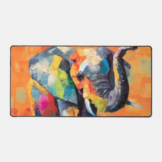 Abstracte Happy Rainbow Elephant Bureaumat (Voorkant)