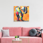 Abstracte Happy Rainbow Elephant Canvas Afdruk (Insitu (Woonkamer))