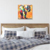 Abstracte Happy Rainbow Elephant Canvas Afdruk (Insitu (Slaapkamer))
