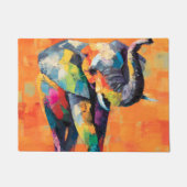 Abstracte Happy Rainbow Elephant Deurmat (Voorkant)