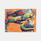Abstracte Happy Rainbow Elephant Fleece Deken (Voorkant (Horizontaal))