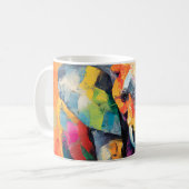 Abstracte Happy Rainbow Elephant Koffiemok (Voorkant links)