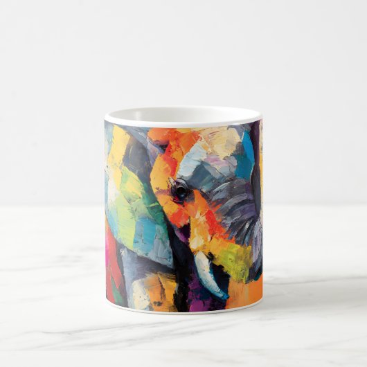 Abstracte Happy Rainbow Elephant Koffiemok (Center)