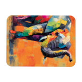 Abstracte Happy Rainbow Elephant Magneet (Horizontaal)