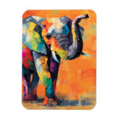 Abstracte Happy Rainbow Elephant Magneet (Verticaal)
