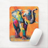 Abstracte Happy Rainbow Elephant Muismat (Met muis)