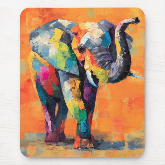 Abstracte Happy Rainbow Elephant Muismat (Voorkant)